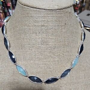 Bill Blass Elegant Silver and Blue Necklace